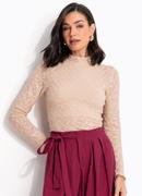 Blusa Bege em Malha Devor�