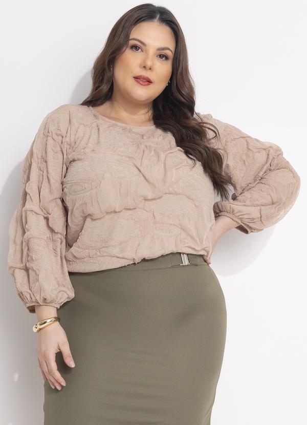 Quintess - Blusa Bege em Malha Jacquard 7