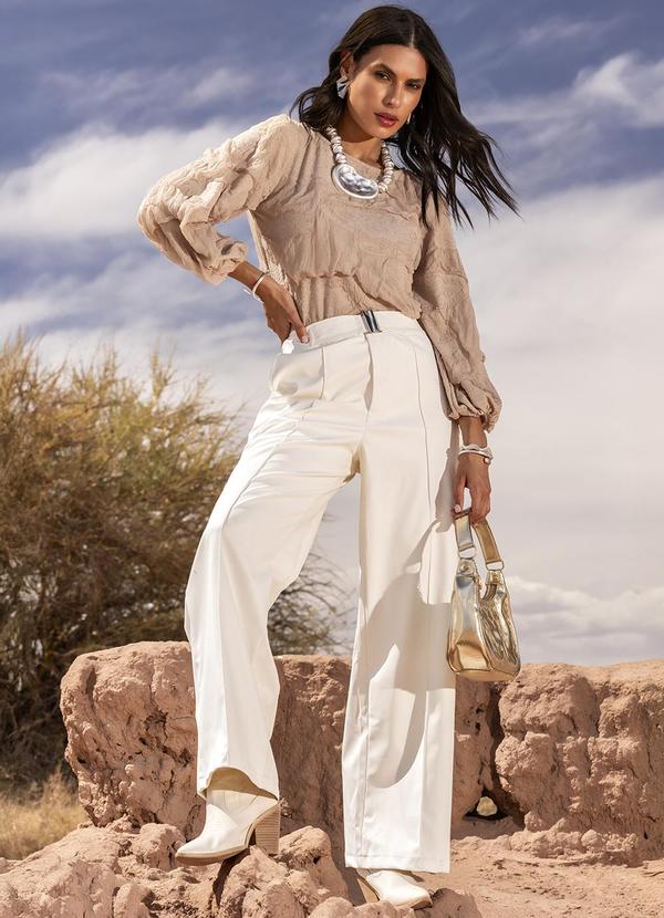 Quintess - Blusa Bege em Malha Jacquard 17