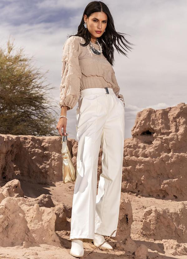 Quintess - Blusa Bege em Malha Jacquard 16