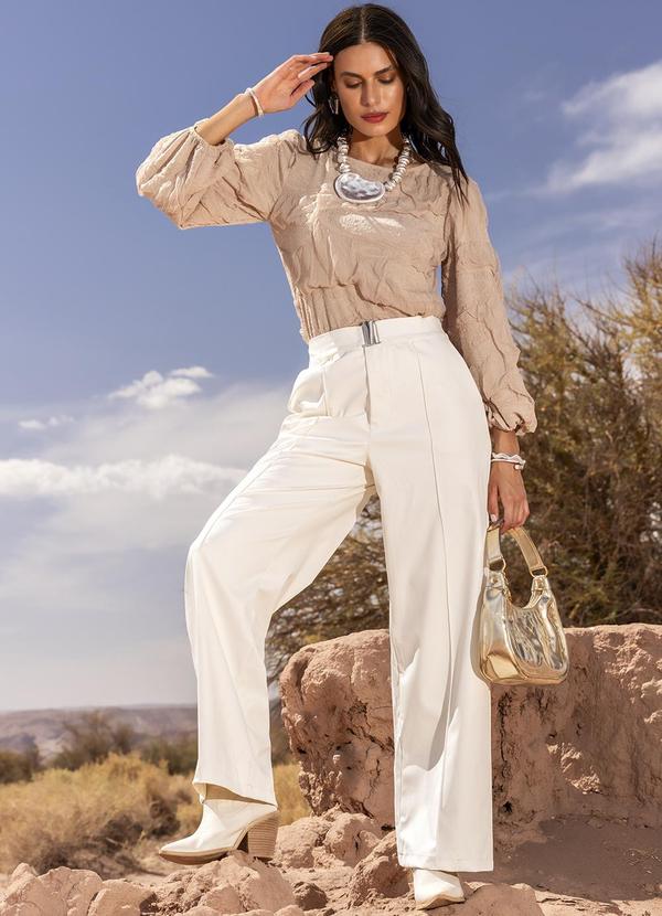 Quintess - Blusa Bege em Malha Jacquard 15