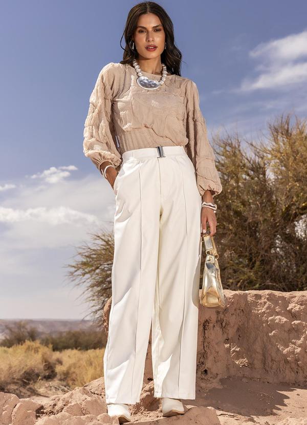 Quintess - Blusa Bege em Malha Jacquard 13