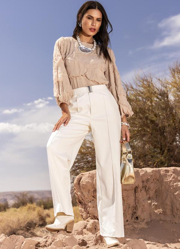 Quintess - Blusa Bege em Malha Jacquard 12