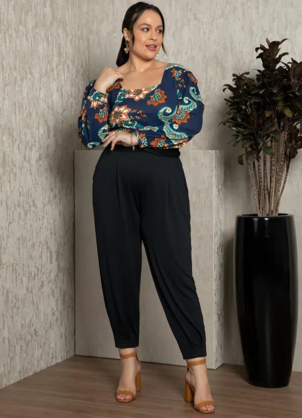 Quintess - Blusa Boho Marinho Decote Quadrado 10