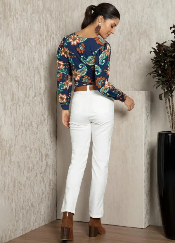 Quintess - Blusa Boho Marinho Decote Quadrado 4