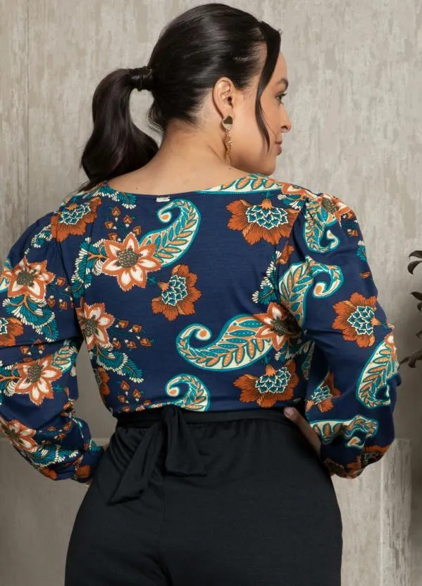 Quintess - Blusa Boho Marinho Decote Quadrado 7