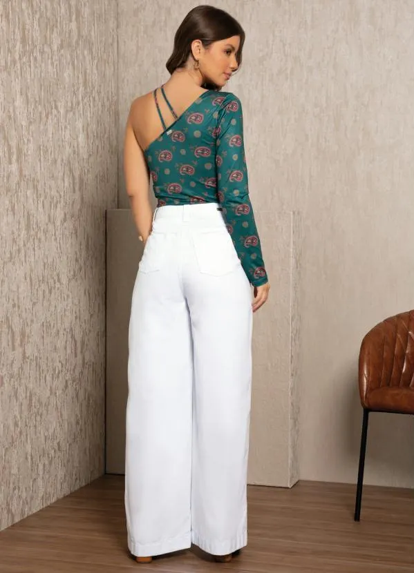 Quintess - Blusa Boho Verde um Ombro Só com Alças 4