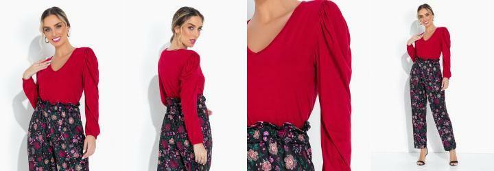 Blusa Bord� com El�stico na Barra