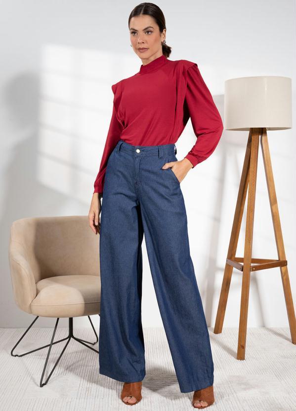 Quintess - Blusa Bordô em Malha de Viscose 7