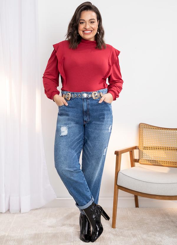 Quintess - Blusa Bordô em Malha de Viscose 3