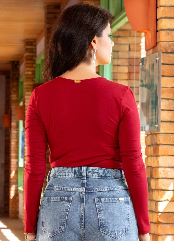 Quintess - Blusa Bordô em Malha de Viscose 2