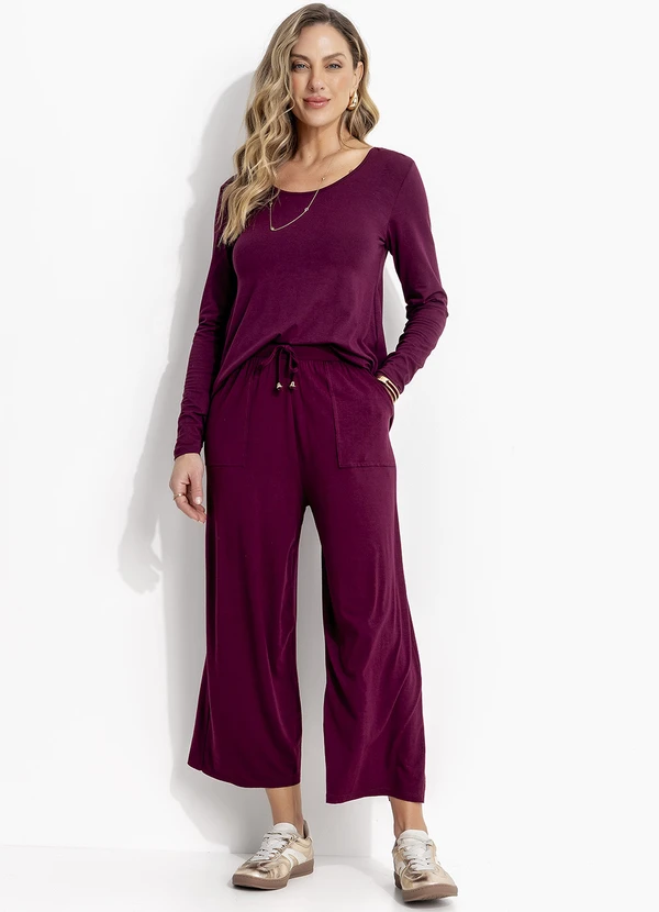 Quintess - Blusa Bordô em Malha de Viscose