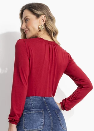 Quintess - Blusa Bordô em Malha de Viscose - QUINTESS