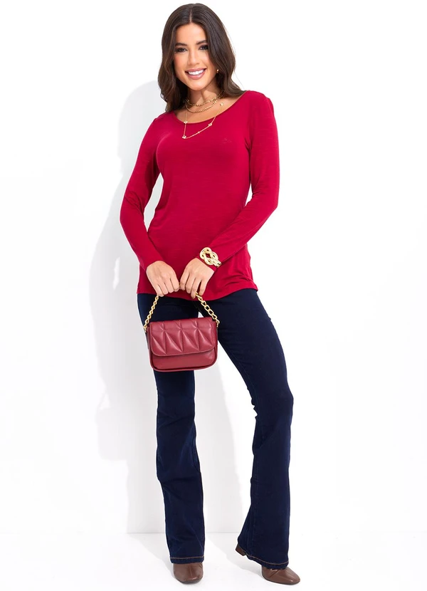 Bimini - Blusa Bordô em Malha Flamê 3