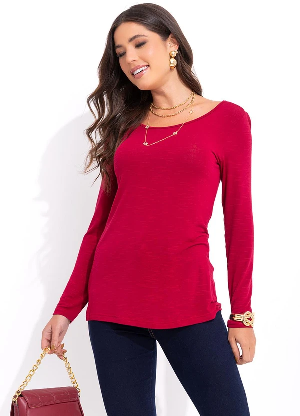 Bimini - Blusa Bordô em Malha Flamê 4