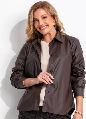 Blusa Bord� em Sint�tico Pu