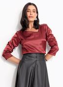 Blusa Bord� em Tecido Acetinado