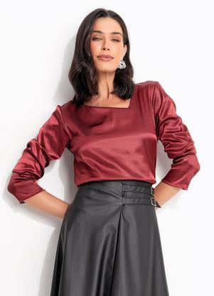 Blusa Bord� em Tecido Acetinado