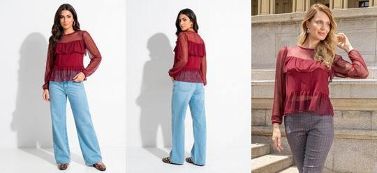 Blusa Bord� em Tule