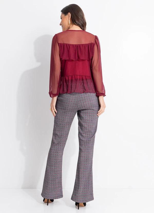 Quintess - Blusa Bordô em Tule 14