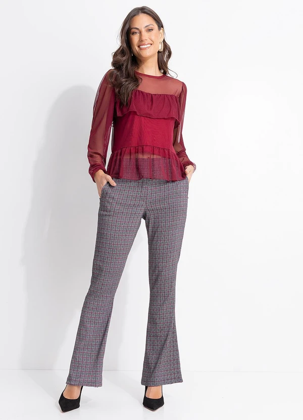 Quintess - Blusa Bordô em Tule 16