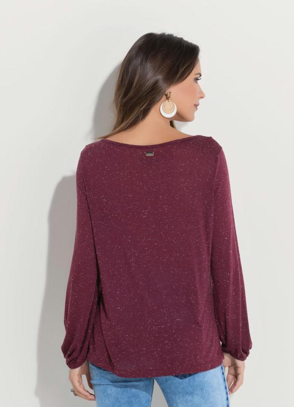 Quintess - Blusa Bordô Soltinha Mangas 3/4 2