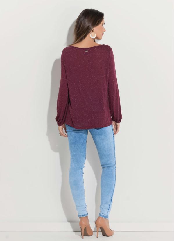 Quintess - Blusa Bordô Soltinha Mangas 3/4 4