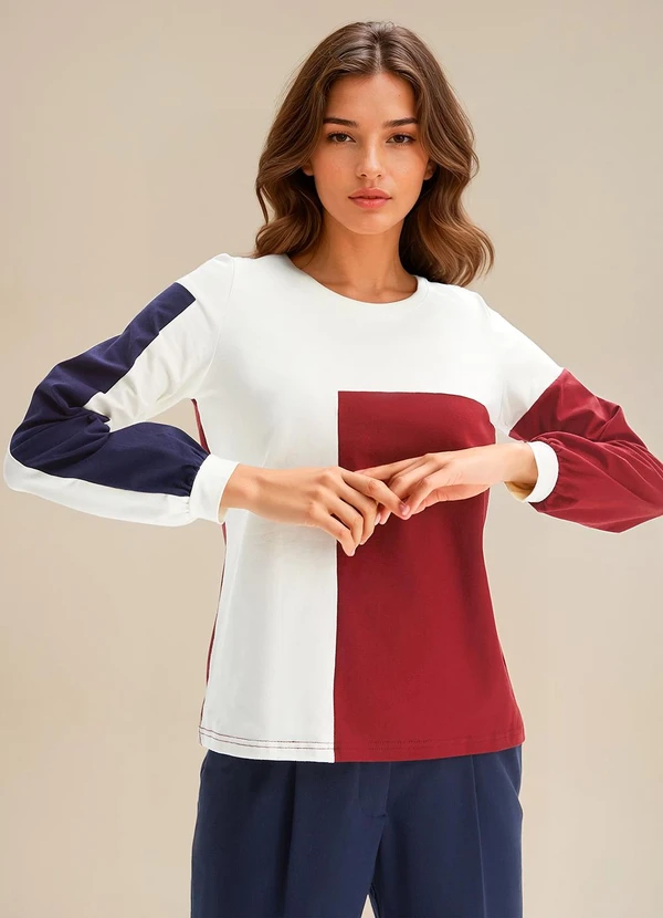 bonprix - Blusa Branca em Malha de Viscose