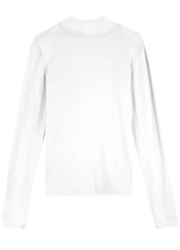 Enfim - Blusa Branca em Viscose Gola Alta