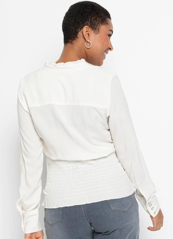 bonprix - Blusa Branca em Viscose Plana 2