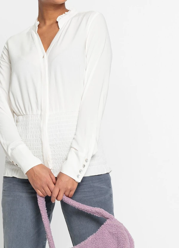 bonprix - Blusa Branca em Viscose Plana 3