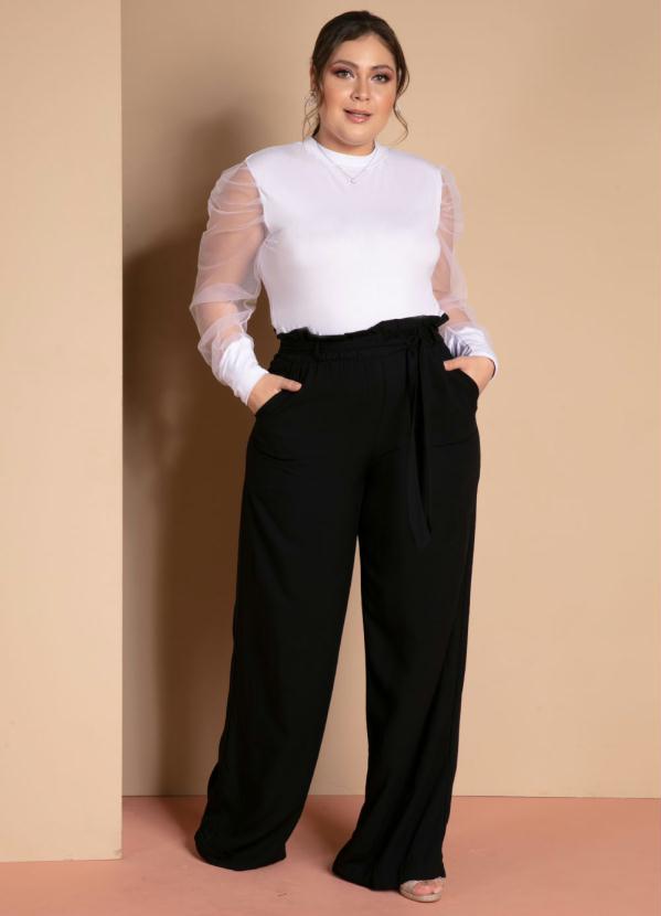 Quintess - Blusa Branca Mangas Bufantes em Transparência 8