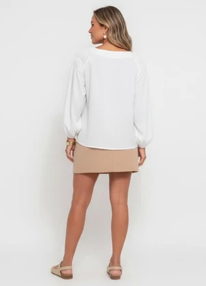 Quintess - Blusa Branco em Crepe Plano - QUINTESS