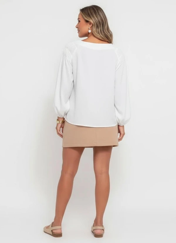 Quintess - Blusa Branco em Crepe Plano 2