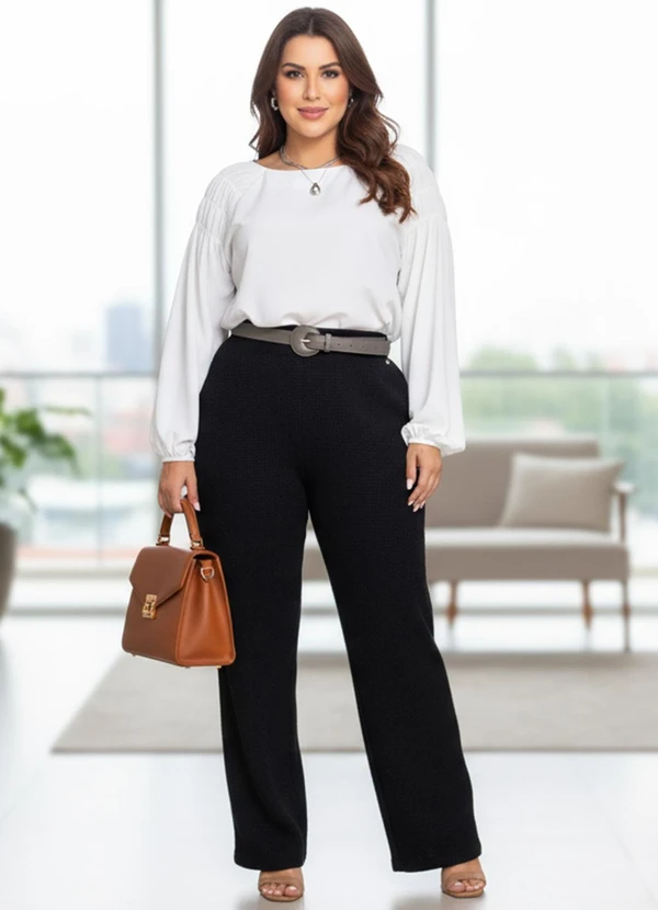 Quintess - Blusa Branco em Crepe Plano