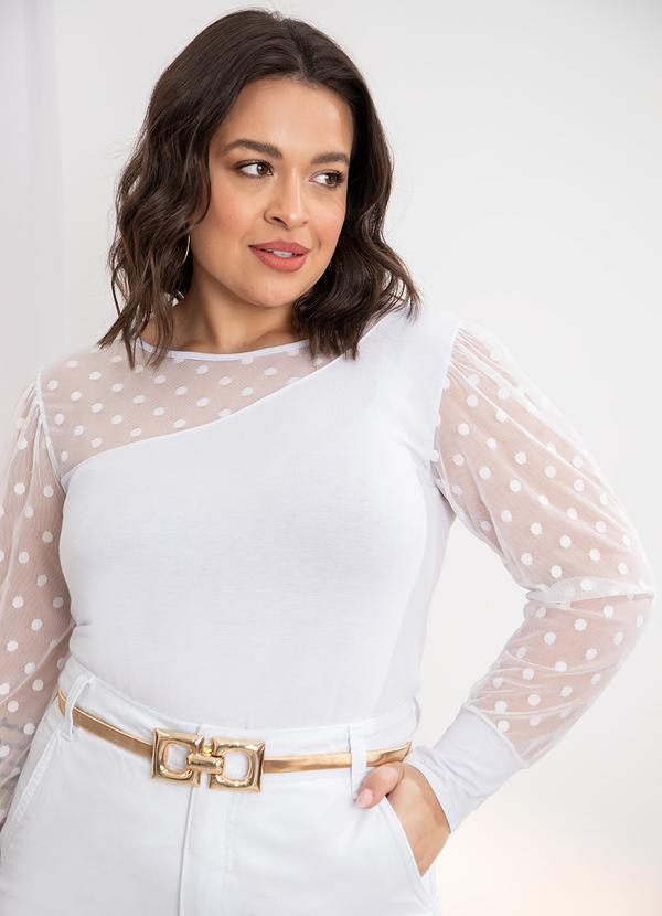 Quintess - Blusa Branco em Malha de Viscose 7