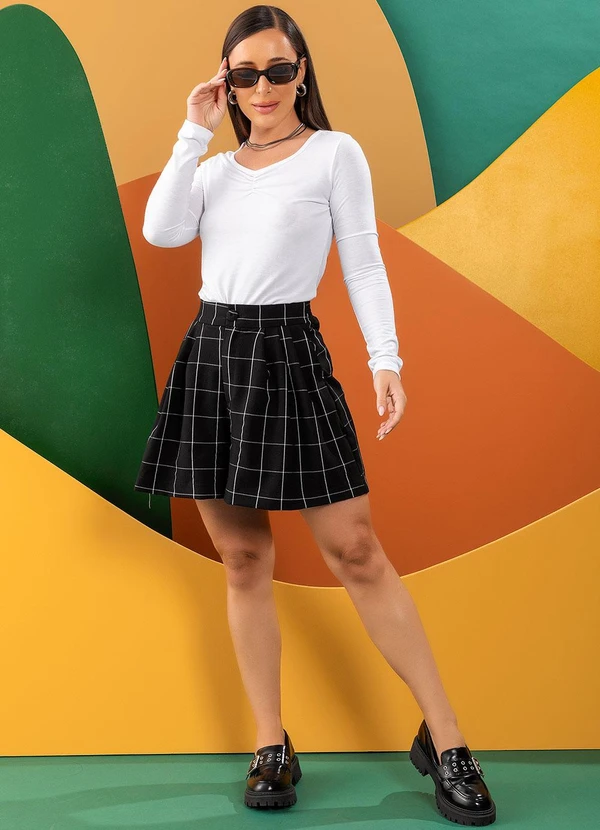 Quintess - Blusa Branco em Malha Flamê