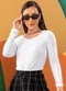 Quintess - Blusa Mescla Claro em Malha Flamê - variação: Branco