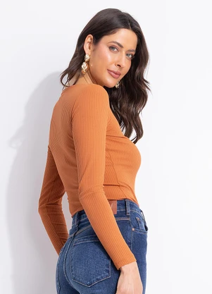 Colcci - Blusa Canelada Bege - COLCCI