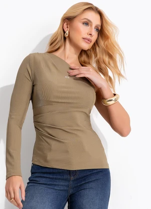 Colcci - Blusa Canelada Bege - COLCCI