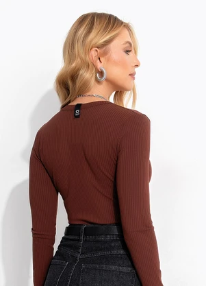 Colcci Jeans - Blusa Canelada Cj Marrom - COLCCI JEANS