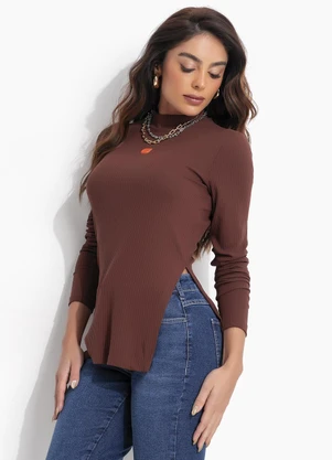 Colcci Jeans - Blusa Canelada Cj Marrom - COLCCI JEANS