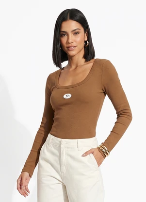 Colcci Jeans - Blusa Canelada Cj Marrom - COLCCI JEANS