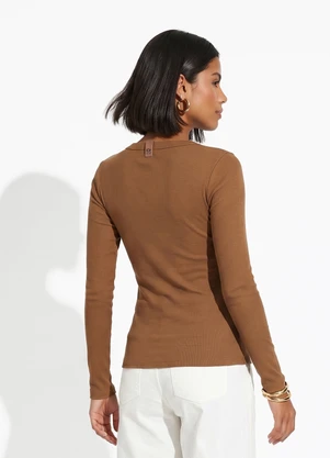 Colcci Jeans - Blusa Canelada Cj Marrom - COLCCI JEANS