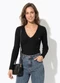 Colcci Jeans - Blusa Canelada Cj Marrom - variação: Preto
