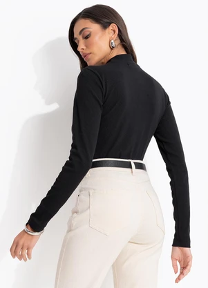 Colcci Jeans - Blusa Canelada Cj Preto - COLCCI JEANS