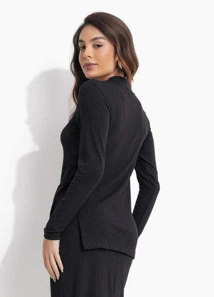 Colcci Jeans - Blusa Canelada Cj Preto - COLCCI JEANS