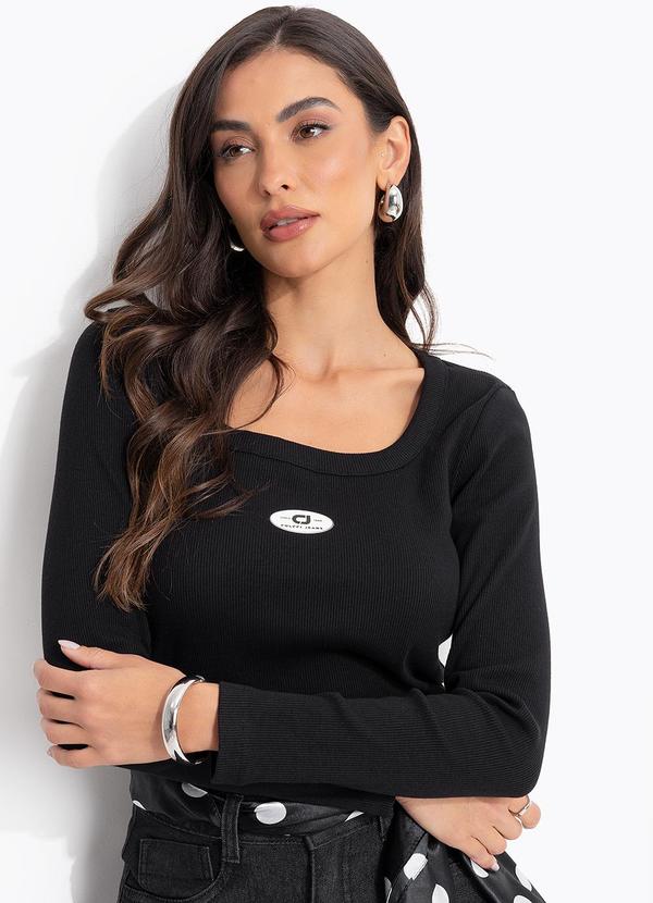Colcci Jeans - Blusa Canelada Cj Preto