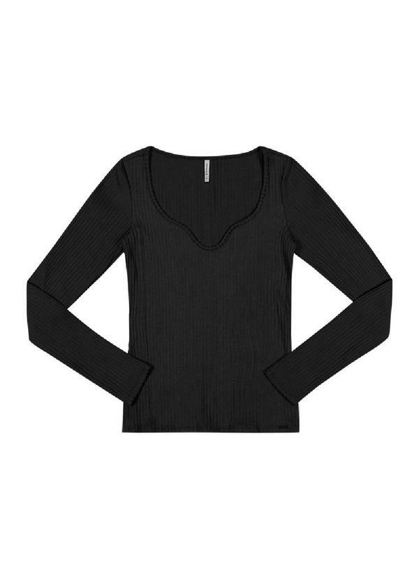 Rezzato - Blusa Canelada Decote Diferenciado Preto 3