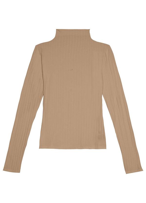 Malwee - Blusa Canelada Justa Feminina Bege